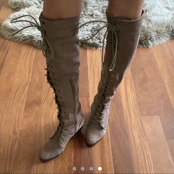 Free People Joe Lace-Up Over-the-Knee Boots - Picture 4 of 7